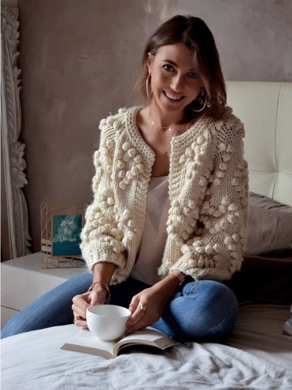 Knit Your Love Cardigan Ivory